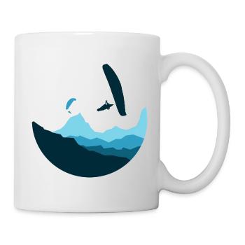Mountains in a Circle Paragliding blue - Mug - white - Right