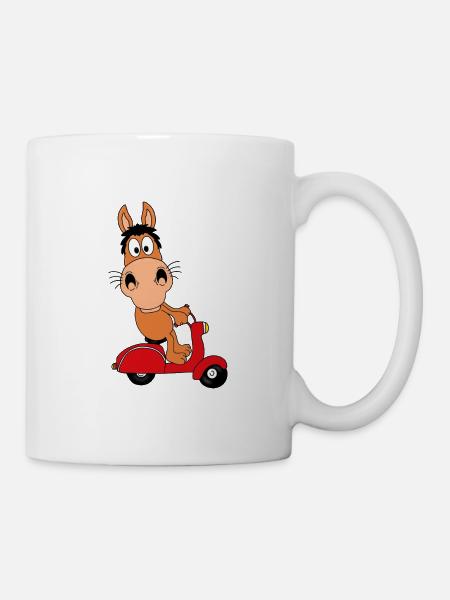 PFERD - PONY - ROLLER - TIER - TIERISCH - Tasse - Weiß