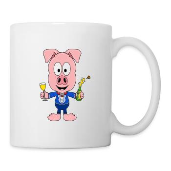 SCHWEIN - PARTY - SAU - TIERISCH - FEIERN - Tasse - Weiß - Rechts