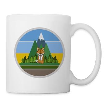 The Mountain Calls: Bergfuchs - Tasse - Weiß - Rechts