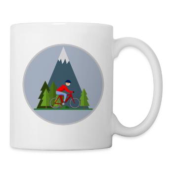 The Mountain Calls: Mountainbiking den Bergen - Tasse - Weiß - Rechts