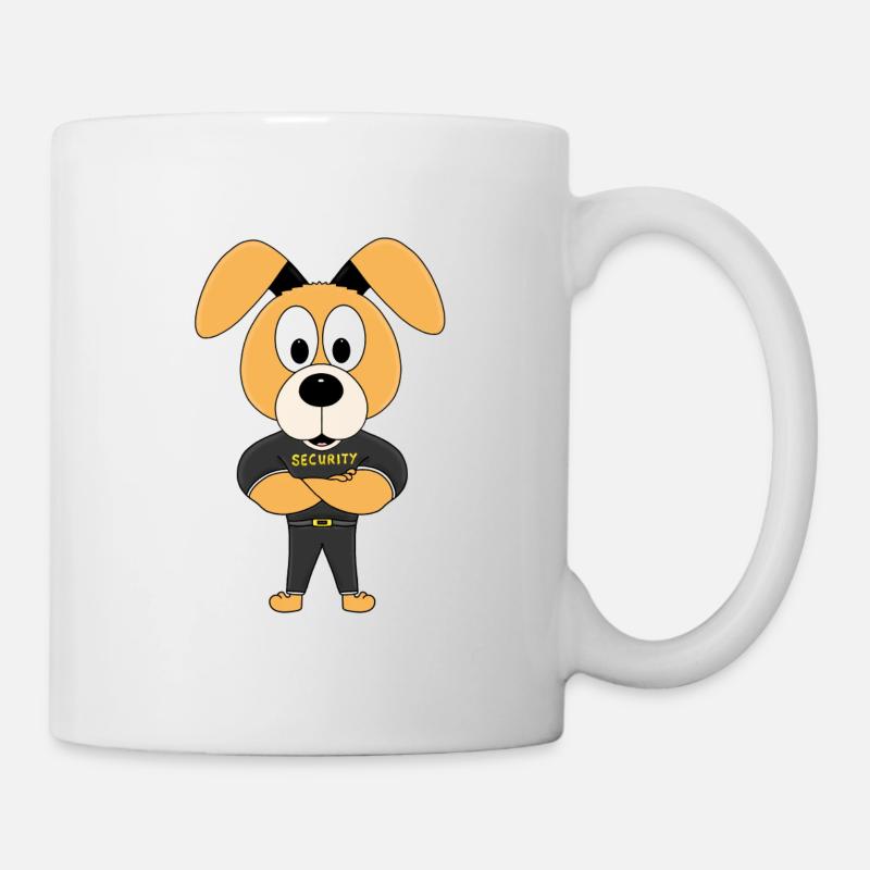HUND - WACHHUND - SECURITY - TÜRSTEHER - TIERISCH - Tasse - Weiß