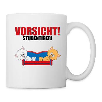 VORSICHT! STUBENTIGER! - KATZEN - SOFA - HAUSKATZE - Tasse - Weiß - Rechts
