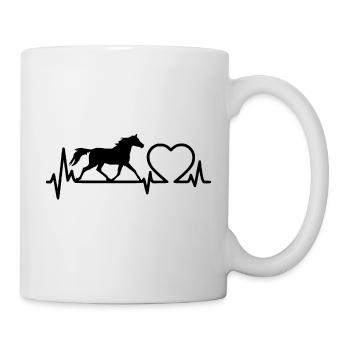 HERZSCHLAG - LIEBE - PFERD - PONY - REITEN - Tasse - Weiß - Rechts