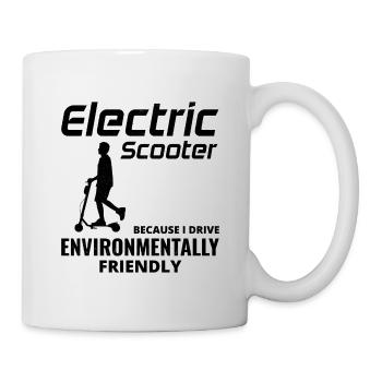 Elektroroller Fahrer Motorisierter E-Scooter - Tasse - Weiß - Rechts