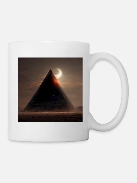 Egyptian Pyramid with Eclipse - Mug - white