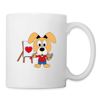 HUND - MALER - KÜNSTLER - KUNST - LIEBE - TIER - Tasse - Weiß - Rechts