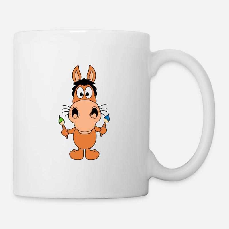 PFERD - PONY - MALER - KÜNSTLER - KUNST - MALEN - Tasse - Weiß