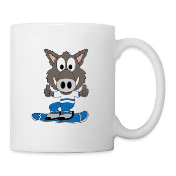 WILDSCHWEIN - SNOWBOARD - PISTENSAU - SPORT - Tasse - Weiß - Rechts