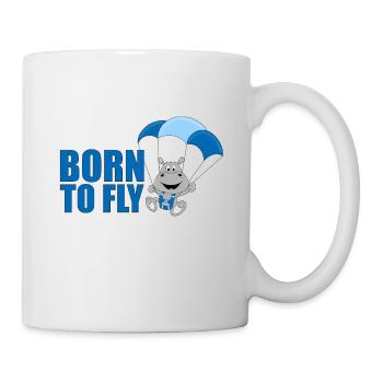 BORN TO FLY - FALLSCHIRMSPRINGER - NILPFERD - Tasse - Weiß - Rechts