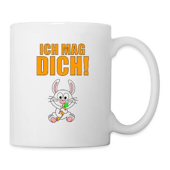 ICH MAG DICH! - HASE - MÖHRE - TIER - LIEBE - Tasse - Weiß - Rechts