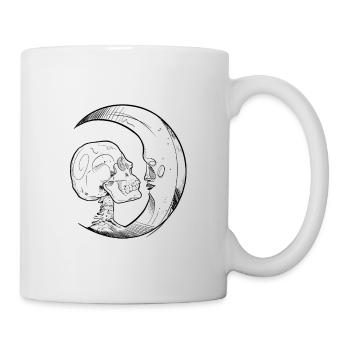 Schädelmond Skizze - Tasse - Weiß - Rechts