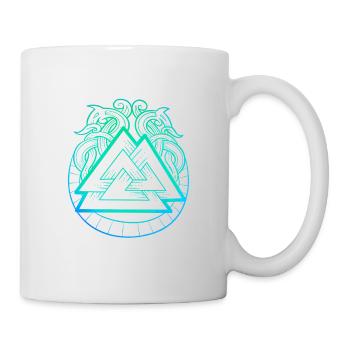 Legendäres nordisches Tiersymbol & Valknut - Tasse - Weiß - Rechts