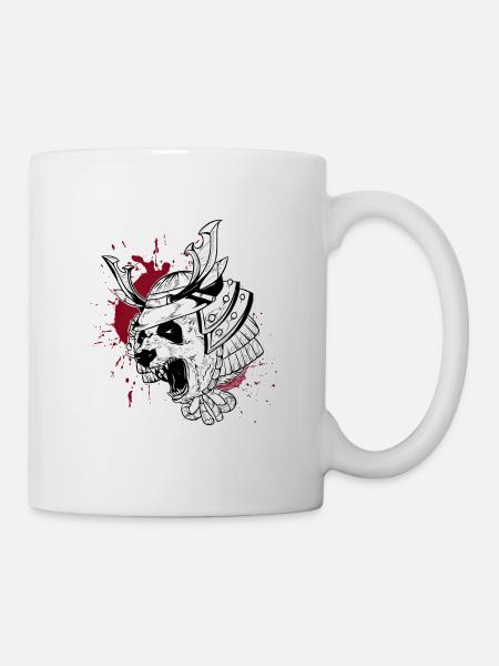 Panda Samurai Trash Stil - Tasse - Weiß