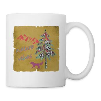 natur 41 tanne und fuchs - Tasse - Weiß - Rechts