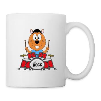 BIBER - OTTER - MARDER - SCHLAGZEUG - MUSIK - Tasse - Weiß - Rechts