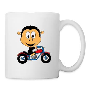 SCHAF - MOTORRAD - BIKER - TIERISCH - TIER - Tasse - Weiß - Rechts