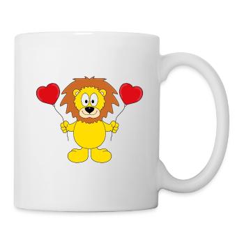 LÖWE - LIEBE - LOVE - TIERISCH - VERLIEBT - Tasse - Weiß - Rechts