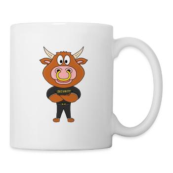 BULLE - RIND - STIER - KUH - SECURITY - TÜRSTEHER - Tasse - Weiß - Rechts
