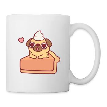 Süßer Mops in Kürbiskuchen lustig - Tasse - Weiß - Rechts
