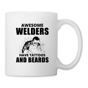 Welding Welder Metal Construction Tattoos Beards - Mug - white - Right