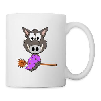 WILDSCHWEIN - HEXE - HALLOWEEN - TIER - BABY - Tasse - Weiß - Rechts