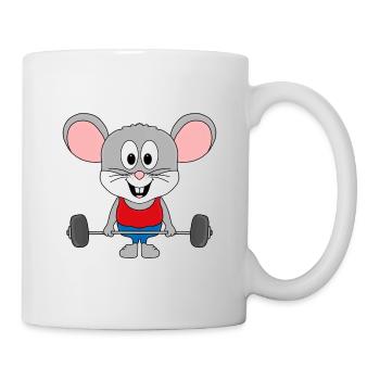 MAUS - FITNESS - SPORT - TIERISCH - FIT - Tasse - Weiß - Rechts
