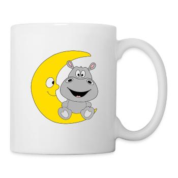 NILPFERD - MOND - TIER - KIND - BABY - Tasse - Weiß - Rechts