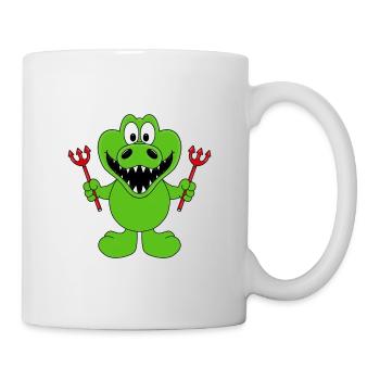 KROKODIL - TEUFEL - TIER - KIND - BABY - Tasse - Weiß - Rechts