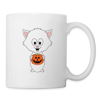 KATZE - KÜRBIS - HALLOWEEN - TIER - BABY - Tasse - Weiß - Rechts