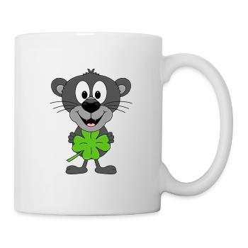 PANTHER - KLEEBLATT - TIER - KIND - BABY - Tasse - Weiß - Rechts