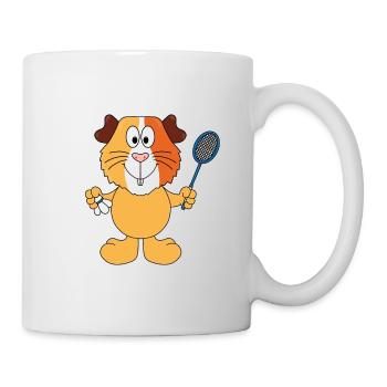 MEERSCHWEINCHEN - FEDERBALL - BADMINTON - SPORT - Tasse - Weiß - Rechts