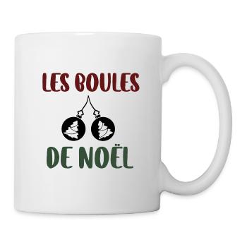 Les boules de noël - Mug blanc - blanc - Droite
