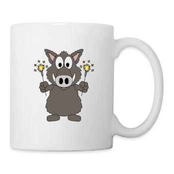 WILDSCHWEIN - EBER - KEILER - WUNDERKERZEN - Tasse - Weiß - Rechts