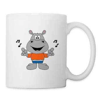 NILPFERD - FLUSSPFERD - HIPPO - MUSIK - TIER - Tasse - Weiß - Rechts