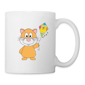 HAMSTER - DRACHE - KITE - DRACHENSTEIGEN - HERBST - Tasse - Weiß - Rechts