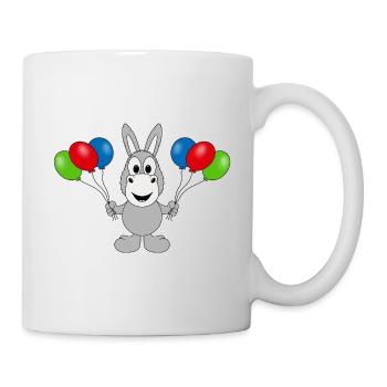 ESEL - LUFTBALLONS - TIER - KIND - BABY - Tasse - Weiß - Rechts