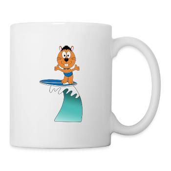 BIBER - OTTER - MARDER - SURFER - WELLENREITER - Tasse - Weiß - Rechts