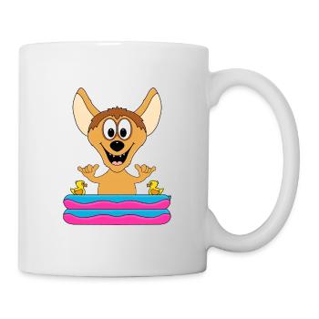 HYÄNE - POOL - PLANSCHBECKEN - TIERISCH - SHAKA - Tasse - Weiß - Rechts