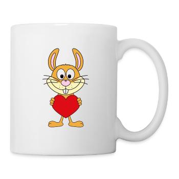 HASE - HERZ - LIEBE - LOVE - TIERISCH - VERLIEBT - Tasse - Weiß - Rechts