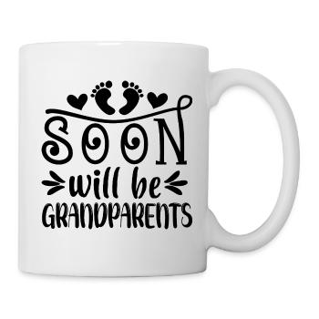 Bald werden wir Oma und Opa, Wir werden Großeltern - Tasse - Weiß - Rechts