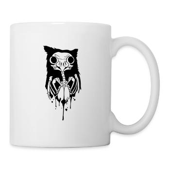 Eulenskelett Halloween Kunst - Tasse - Weiß - Rechts