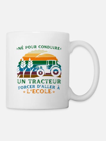 Né Pour Conduire Un Tracteur - Mug blanc - blanc