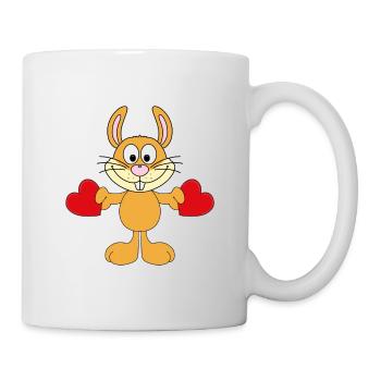 HASE - LIEBE - HERZEN - VERLIEBT - TIER - TIERISCH - Tasse - Weiß - Rechts