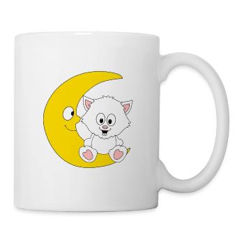 KATZE - KATER - MOND - TIER - KIND - BABY - Tasse - Weiß - Rechts