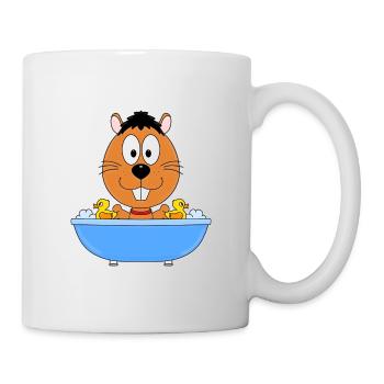 OTTER - BIBER - MARDER - BADEWANNE - TIER - Tasse - Weiß - Rechts