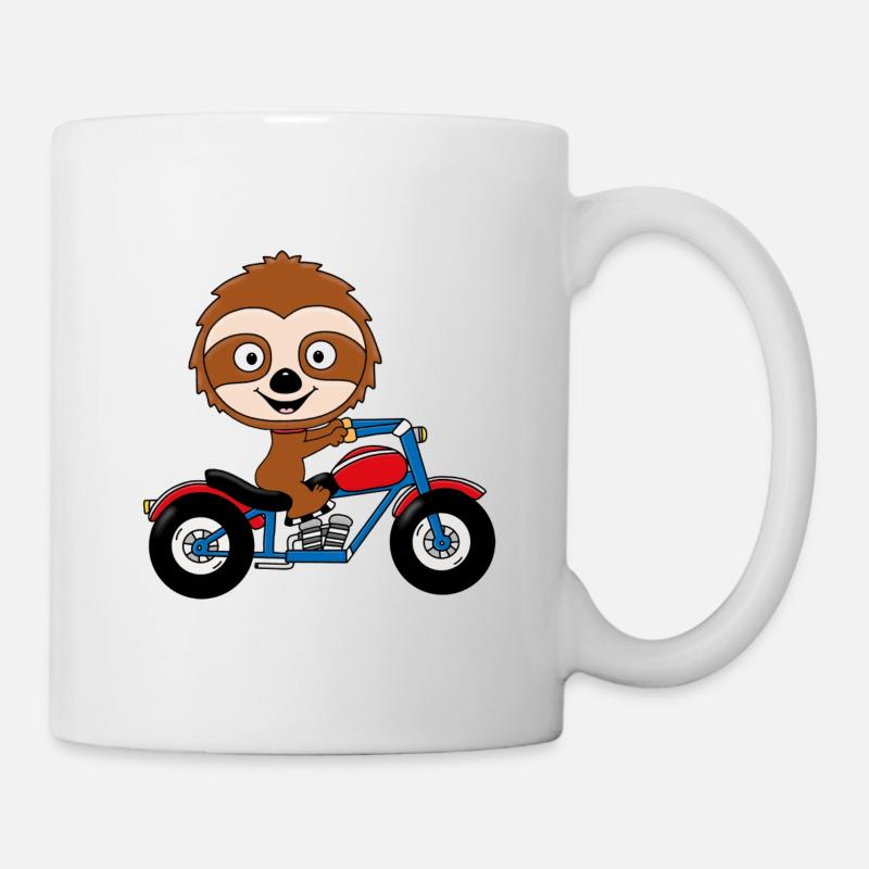 FAULTIER - MOTORRAD - BIKER - TIER - TIERISCH - Tasse - Weiß