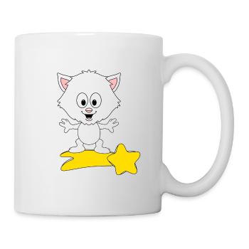 KATZE - KATER - STERNSCHNUPPE - TIERISCH - Tasse - Weiß - Rechts