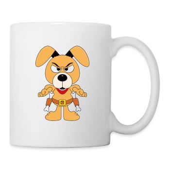 HUND - COWBOY - SHERIFF - REVOLVER - KNOCHEN - Tasse - Weiß - Rechts