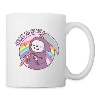 Süßer Sensenmann hier, um lustig zu töten - Tasse - Weiß - Rechts